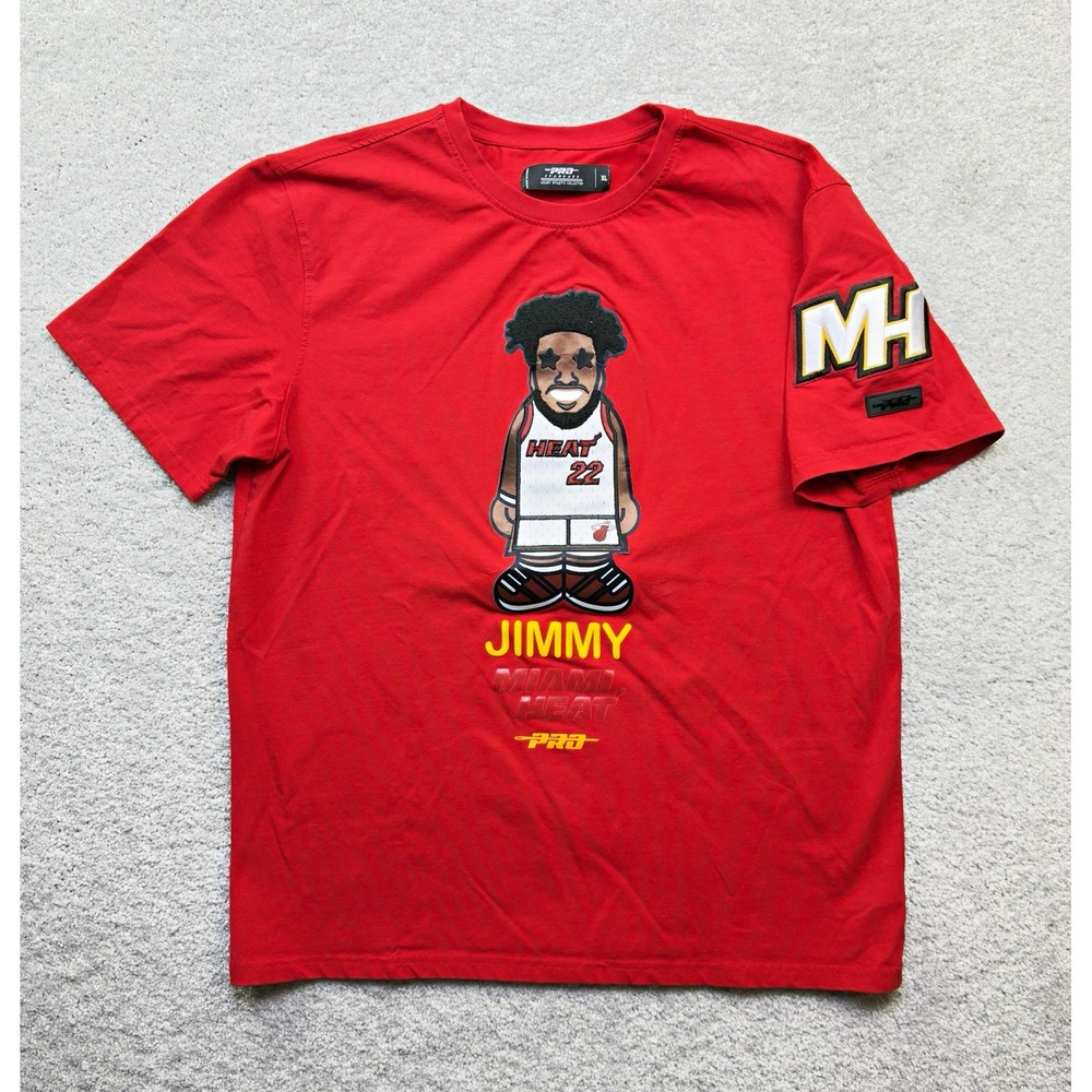 Pro Standard Jimmy Butler Miami Heat T Shirt Mens XL Red Cartoon Graphic NBA